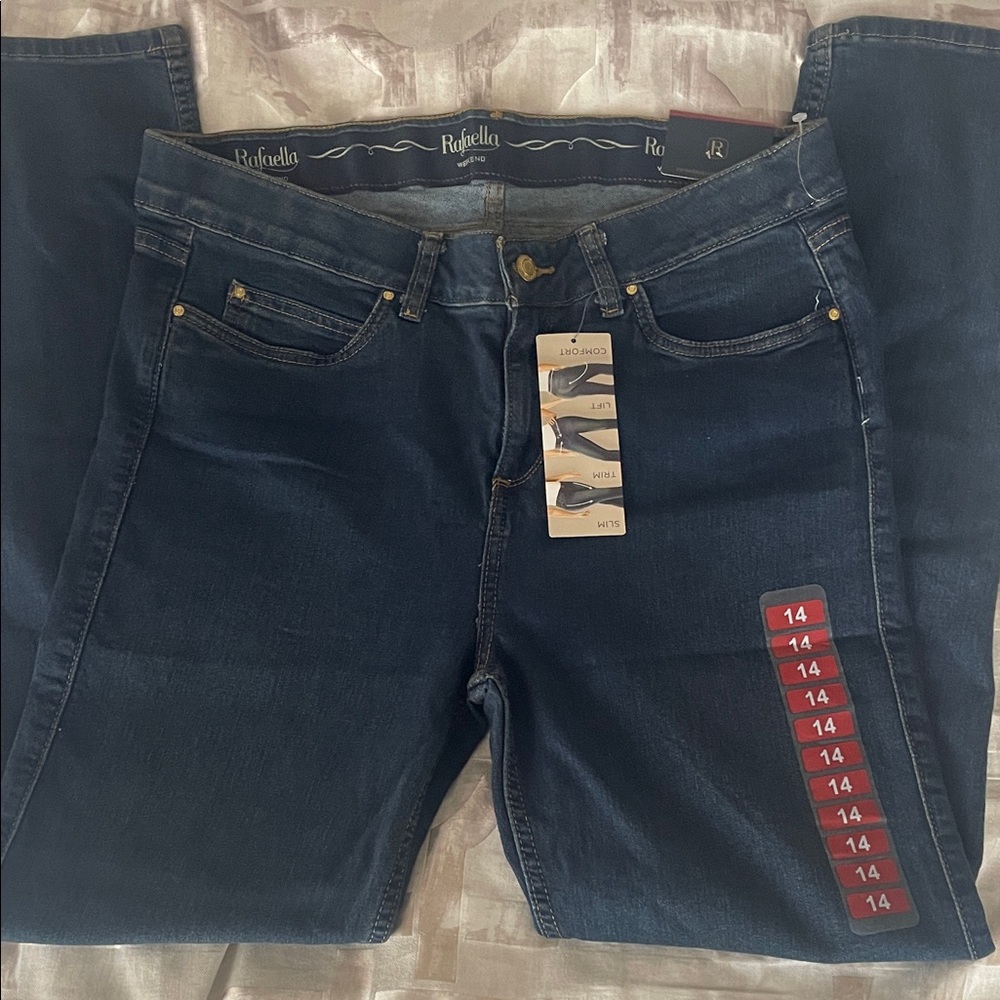 New Denim Rafaella Straight skinny Dark Blue Stretch Jeans
